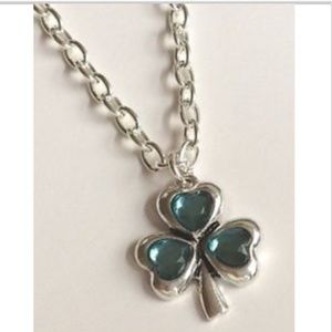 Silver Shamrock Necklace Celtic Irish 17-20"